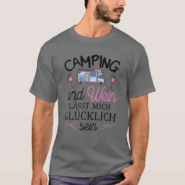 T-shirt Moto-home Camping Et Vins Femmes Camper Cadeau (Devant)