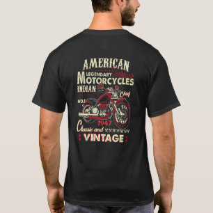 T-shirt Moto indienne américaine rétro vintage pour vieux 