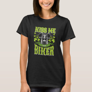 T-shirt Moto Kiss Me Im A Biker Jour de la Saint Patrick 1