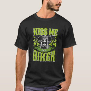 T-shirt Moto Kiss Me Im A Biker Jour de la Saint Patrick 1