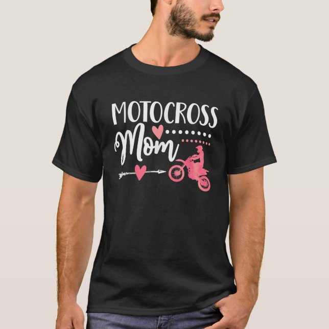T-shirt moto maman saleté vélo mignonette motocross mère c (Devant)