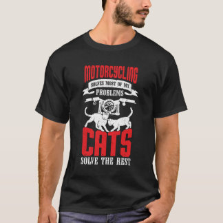 T-shirt Moto Moto Moto Amoureux des chats Biker Cadeau