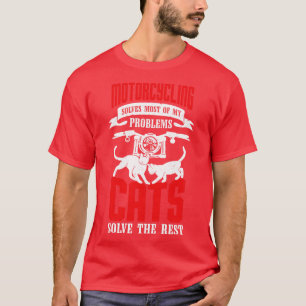 T-shirt Moto Moto Moto Amoureux des chats Biker Cadeau