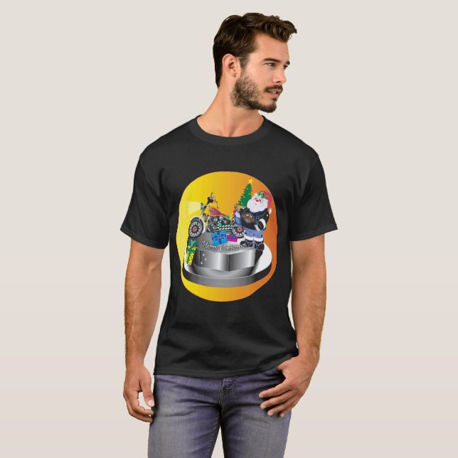 T-shirt Moto Père Noël (Devant entier)