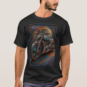 T-shirt Moto personnalisée futuriste – Micro mosaïque 3D
