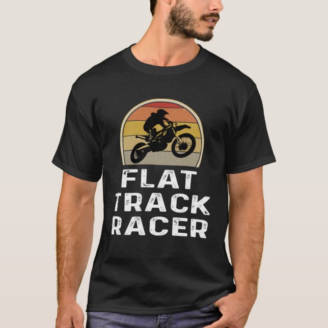 T-shirt Moto Racer Flat Track Racer Retro (Devant)