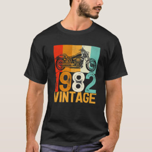 T-shirt Moto Rétro 40 Ans Vintage 1982 40E Bi