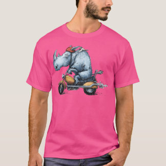 T-shirt Moto-Rhino Rhinoceros Design