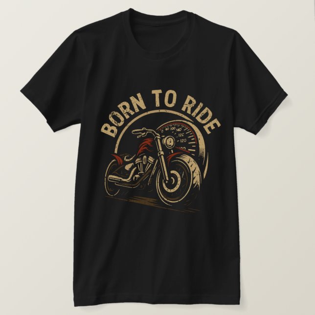 T-Shirt Moto Ride - Retro Biker Graphisme (Design devant)