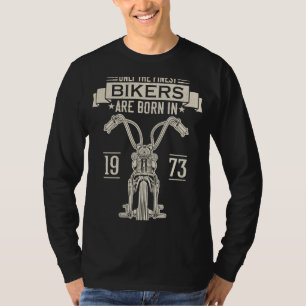 T-shirt Moto Rider Biker Anniversaire Né En 1973 Homme W