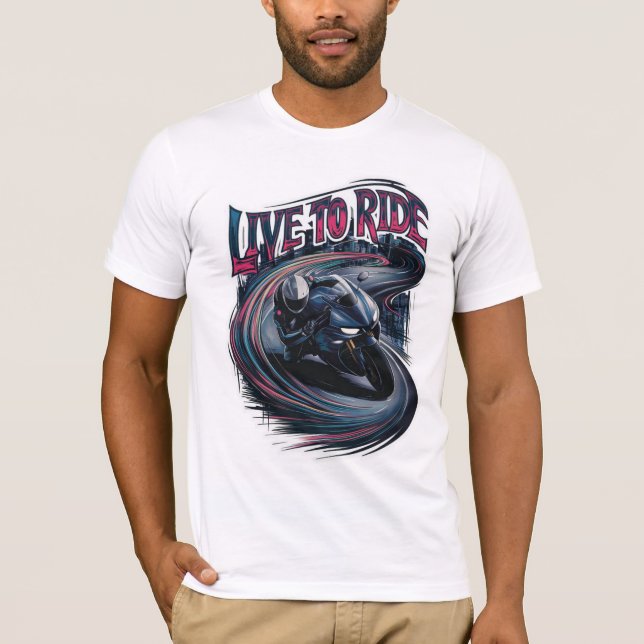T-shirt Moto rider, design (Devant)