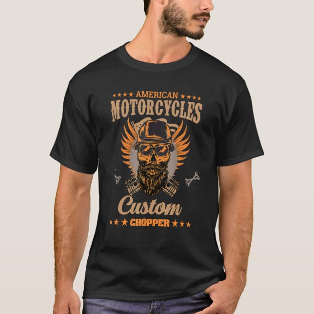 T-shirt Moto Rocker Moto Vélo Vélo Course Motorcy (Devant)