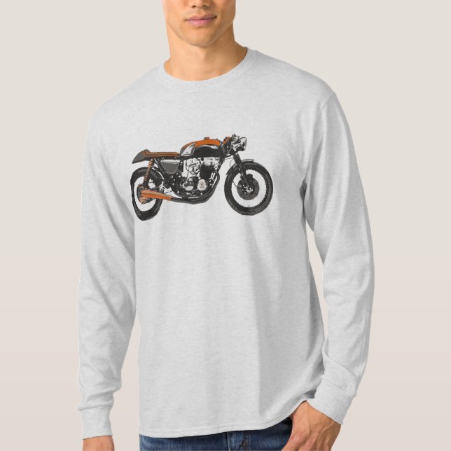 T-shirt Moto simple - dessin de coureur de café (Devant)