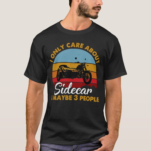 T-shirt Moto Sunset Sidecar de style rétro (Devant)
