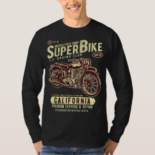 T-shirt Moto Super Vélo Custom Classic Vin Boutique Vin