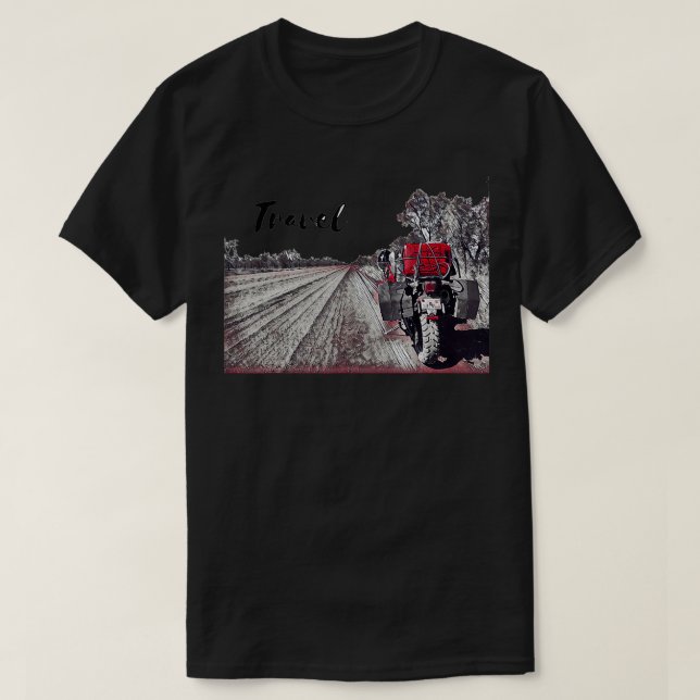 T-shirt Moto Travel Aventure Vélo Open Road (Design devant)