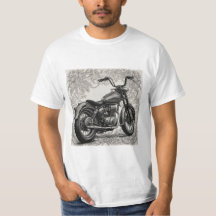 Moto Vintage avec Cadre Floral – Biker Rétro