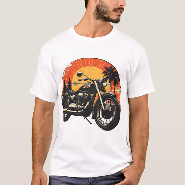 T-shirt Moto Vintage Classique Balade Rétro (Devant)