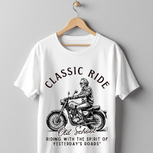 T-shirt Moto Vintage École Classique