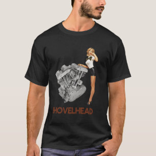 T-shirt Moto vintage Hd Vtwin Shovelhead Moteur Retr