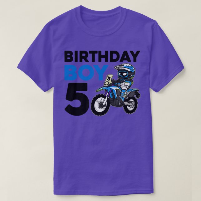T-shirt Motocross 5e Cadeau 5 ans Vélo Jour d'anniversaire (Design devant)