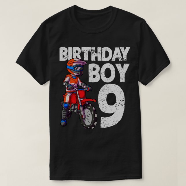 T-shirt Motocross 9Anniversaire Enfants MX 9 Anniversaire  (Design devant)