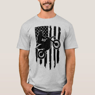 T-shirt Motocross American Flag