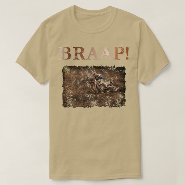 T-shirt Motocross and Dirt Bike Brap, Braap, Braaap! Grun (Design devant)