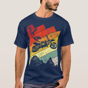 T-shirt Motocross Biker Vintage Cadeau Course Retro Dirt B
