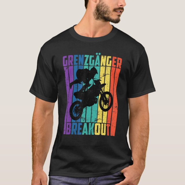 T-shirt Motocross dire des gens de la frontière Moto Vinta (Devant)