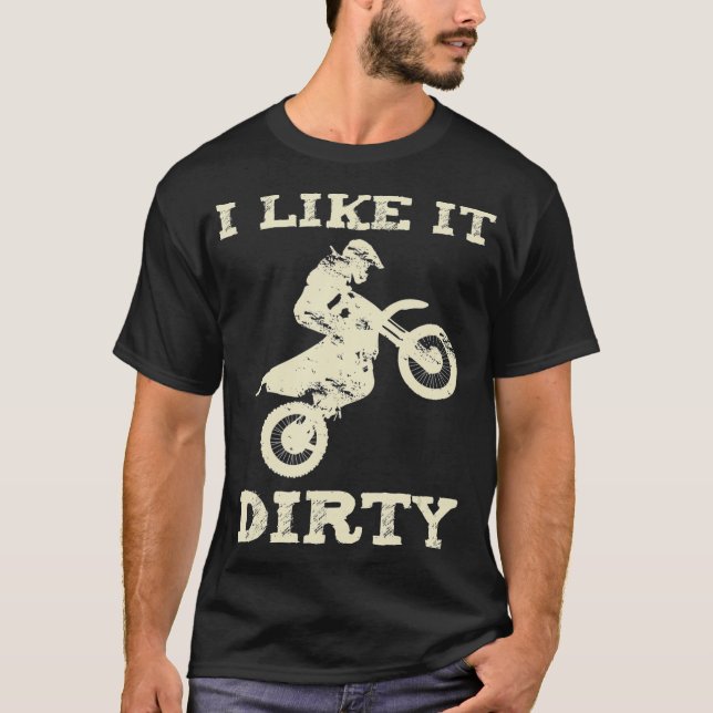 T-shirt Motocross Dire vintage Pun J'aime sale (Devant)