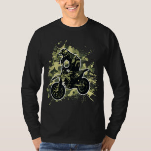 T-shirt Motocross Dirt Vélo Camo Camouflage Moto Rid
