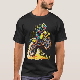 T-shirt Motocross dirt vélo en pixel art 2