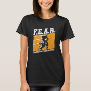 T-shirt Motocross Dirtbike Fearless Oubliez Tout Et Roulez