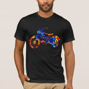 T-SHIRT MOTOCROSS EN PEINTURE COLORÉE