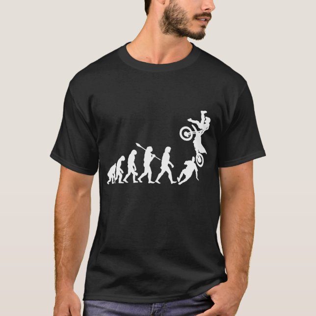 T-shirt Motocross Evolution Dirt Bike Funny Motorcycle (Devant)