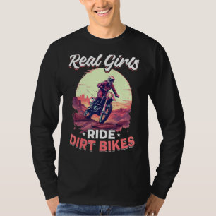 T-shirt Motocross Femme Real Girls ride Dirt Bikes 1