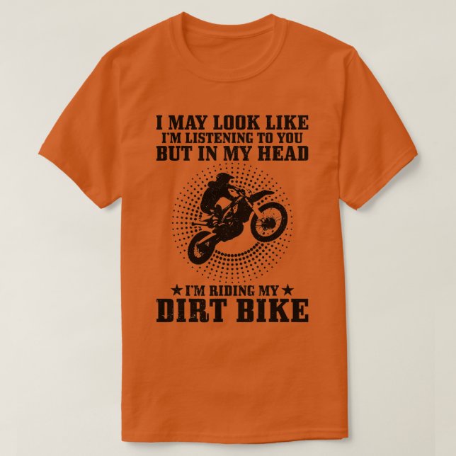 T-shirt Motocross J'Ai Peut-Être L'Air D'Écouter MX Funny  (Design devant)