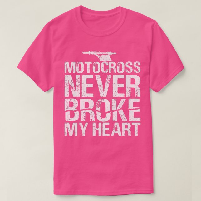 T-shirt Motocross Jamais Broché Mon Coeur Dirt Vélo Motorc (Design devant)