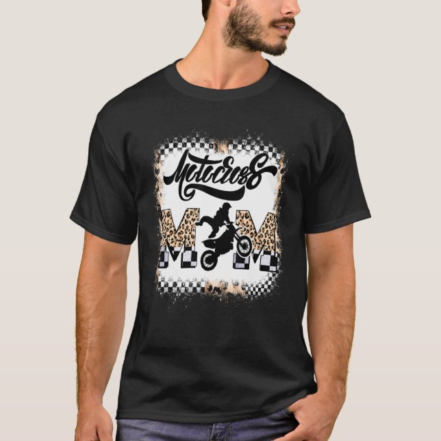 T-shirt Motocross Maman Leopard Bleached Graphic Maman (Devant)
