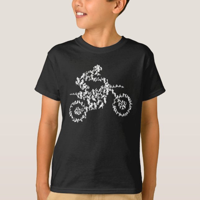 T-shirt Motocross motocross motocycle à vélo silhouette (Devant)