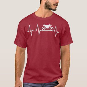 T-shirt Motocross Motorcycle Heartbeat Biker Premium