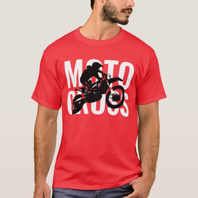T-shirt Motocross Motorcycle Sport Pop Art (Devant)