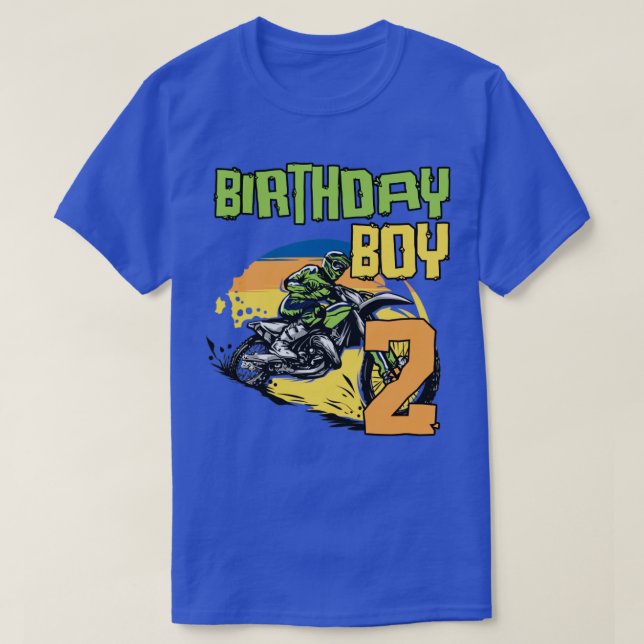 T-shirt Motocross MX 2 ans Vélo Jour anniversaire (Design devant)