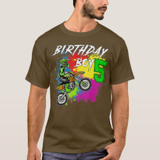 T-shirt Motocross MX 5e Cadeau Vélo de 5 ans à bijoux Birt