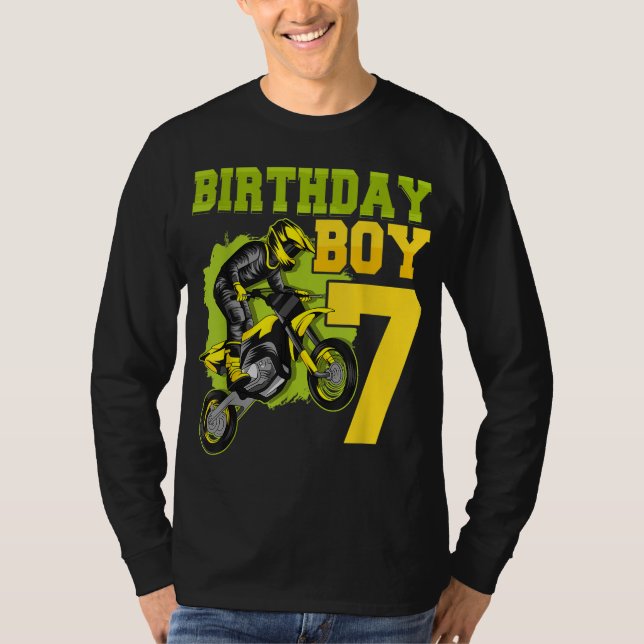 T-shirt Motocross MX 7e cadeau 7 ans Vélo de nuit Birthda (Devant)