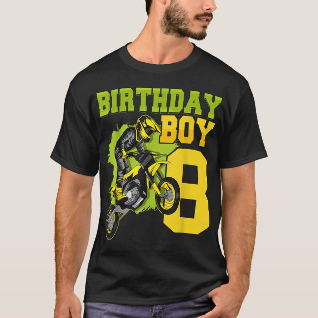 T-shirt Motocross MX 8e Cadeau Vélo de 8 ans à bijoux Birt (Devant)