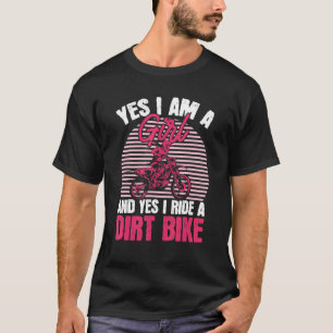 T-shirt Motocross Oui Je Suis Une Fille Et Oui Je Marche U