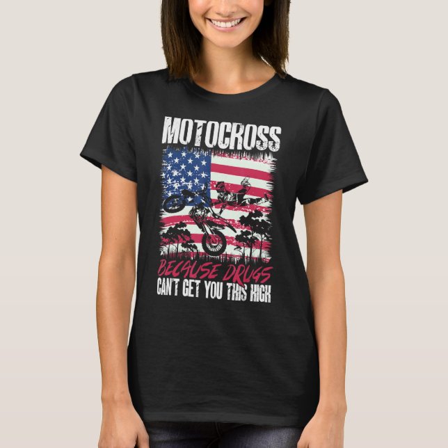 T-shirt Motocross US Drapeau MX parce que les médicaments  (Devant)