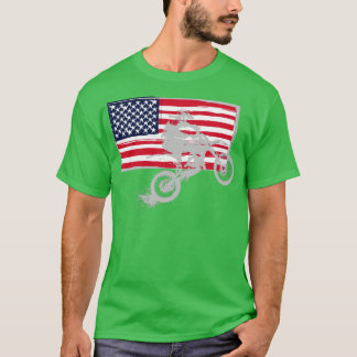 T-shirt Motocross USA Flag